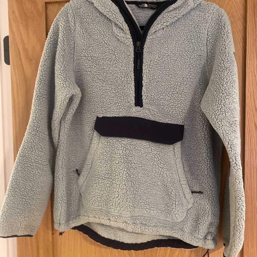 Fuzzy North Face hoodie